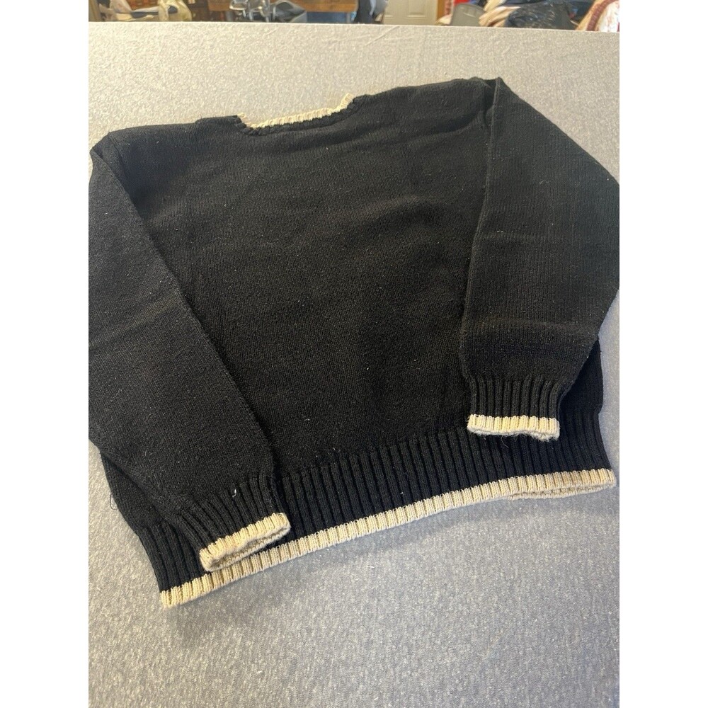 VTG 80’s 90’s Lizwear Liz Claiborne Sweater Embroidered Roses Women’s  Lg Black - Picture 8 of 13